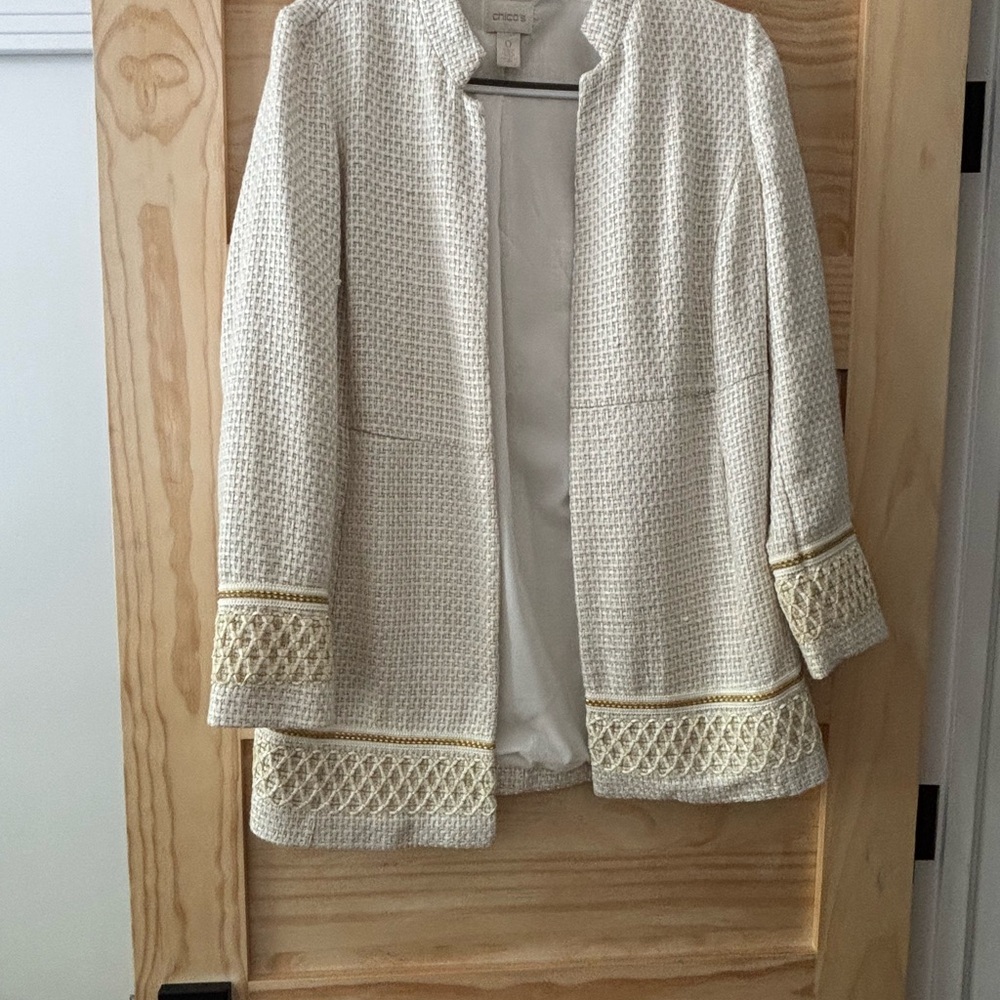 Chico's Beige Woven Jacket